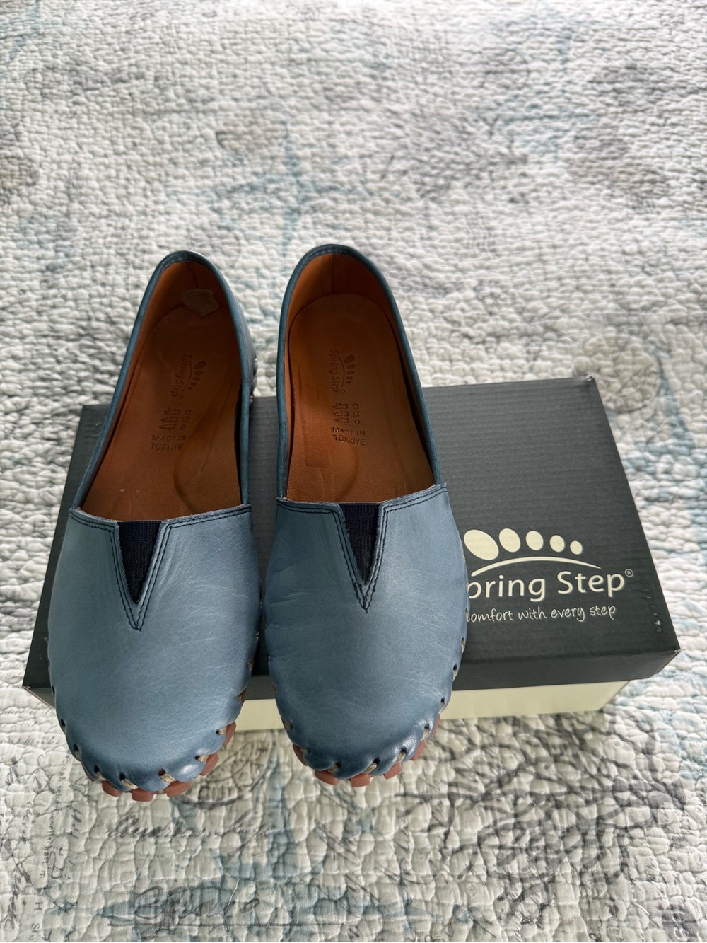 Spring Step Blue Kathaleta Slip-On Flats